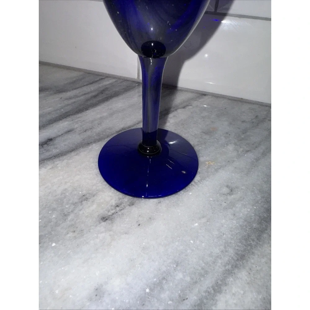 Set Of 6 Pier 1 Cobalt Blue Margarita‎ Glasses Elegant Classic Stemware GW009